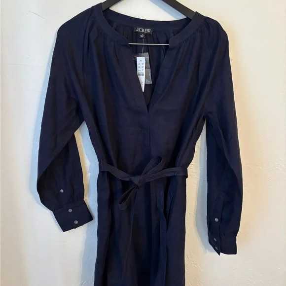 J.Crew Cabana Mini Dress in Linen  Navy (NWT)